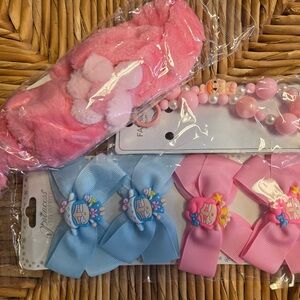 Pink and Blue Kids Hair Accessories Set